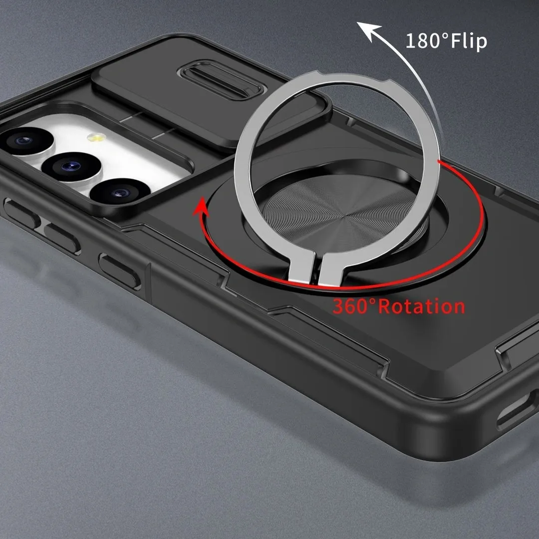 2-in-1 Magnetic Sliding Lens Case, Black for Samsung S25 - Image 2