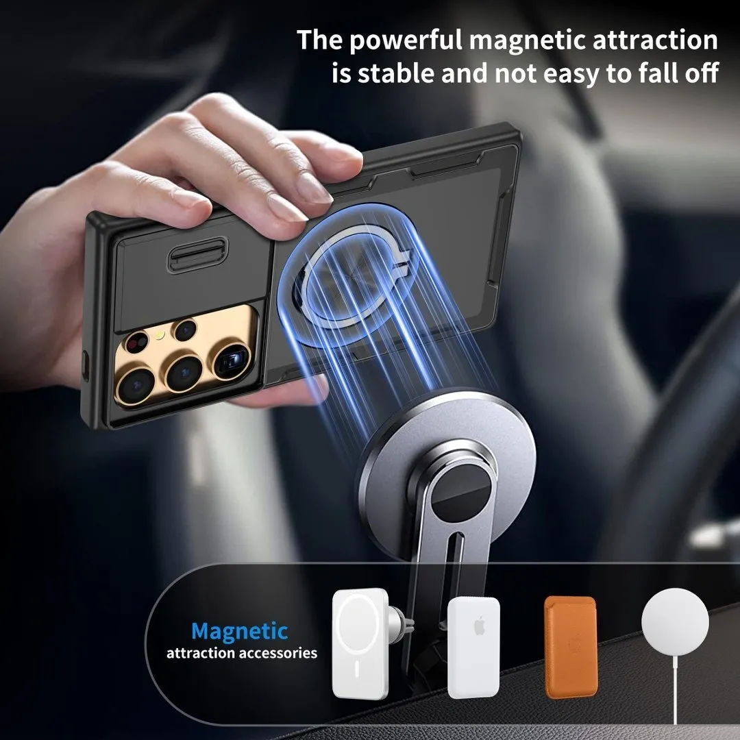 2-in-1 Magnetic Sliding Lens Case, Black for Samsung S25Ultra - Image 4