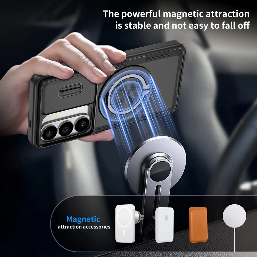 2-in-1 Magnetic Sliding Lens Case, Black for Samsung S26 - Image 4