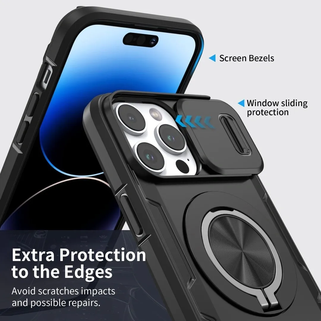 2-in-1 Magnetic Sliding Lens Case, Black for iPhone 14 Pro - Image 5