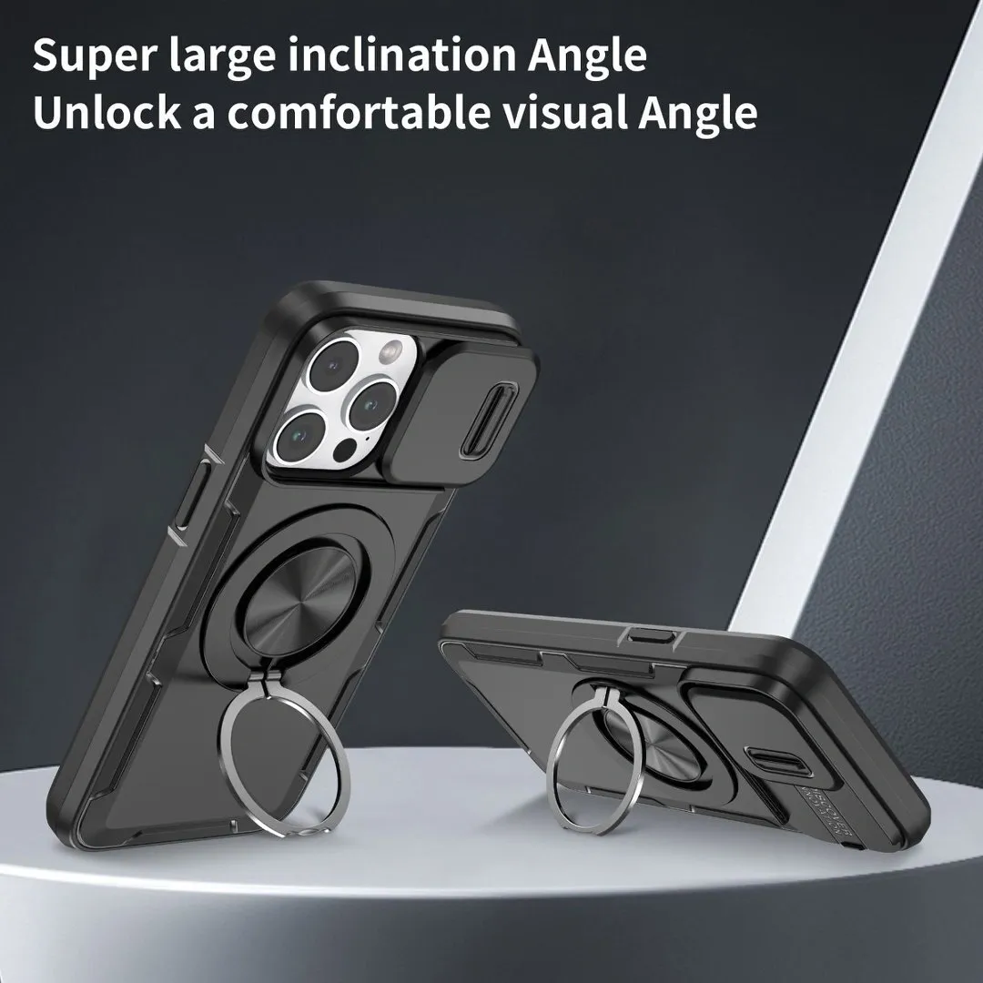 Red Warrior 2-in-1 Magnetic Sliding Lens Case black for iPhone 15 Pro Max - Image 2