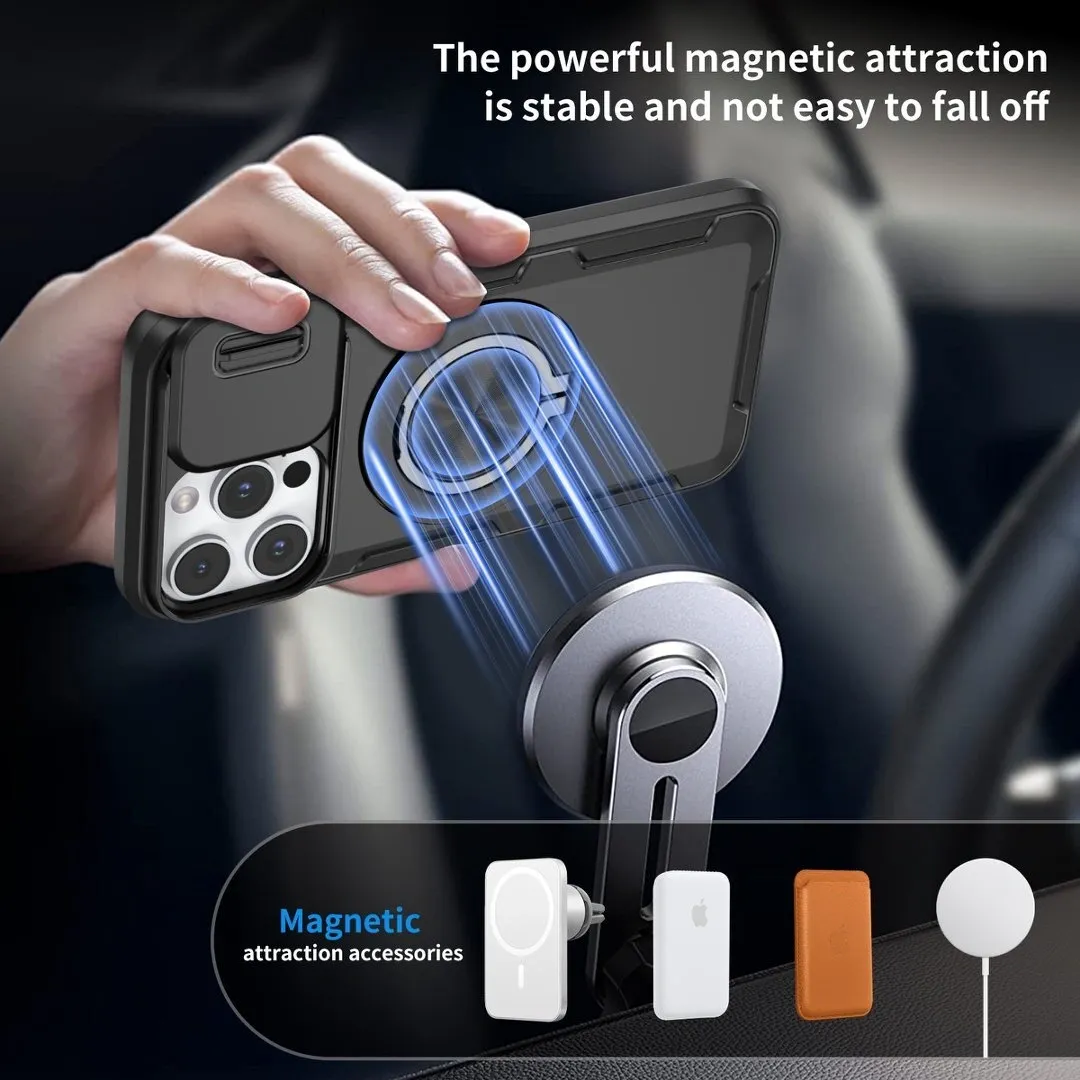 Red Warrior 2-in-1 Magnetic Sliding Lens Case black for iPhone 15 Pro - Image 3