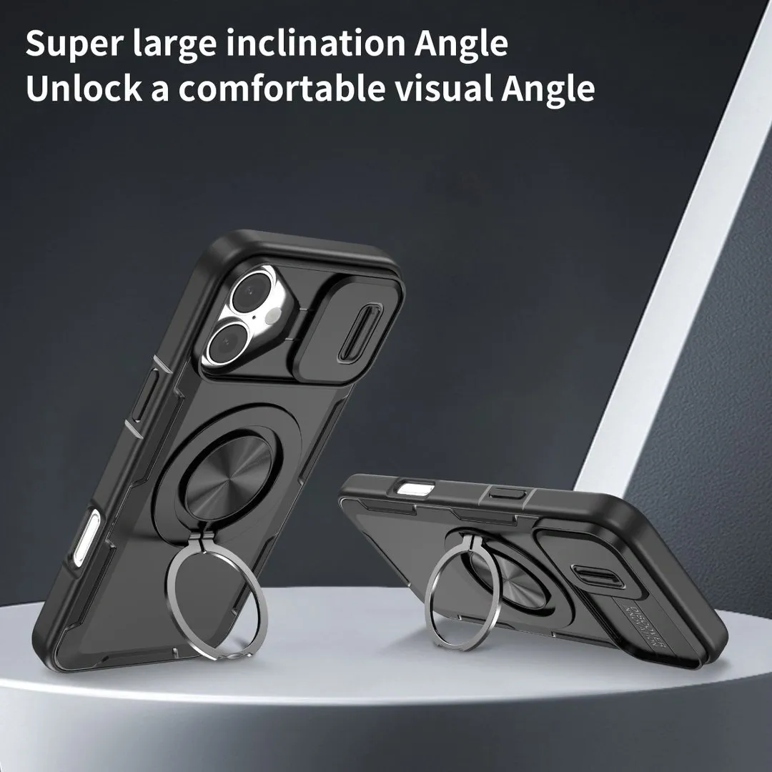 2-in-1 Magnetic Sliding Lens Case, Black for iPhone 16 - Image 2