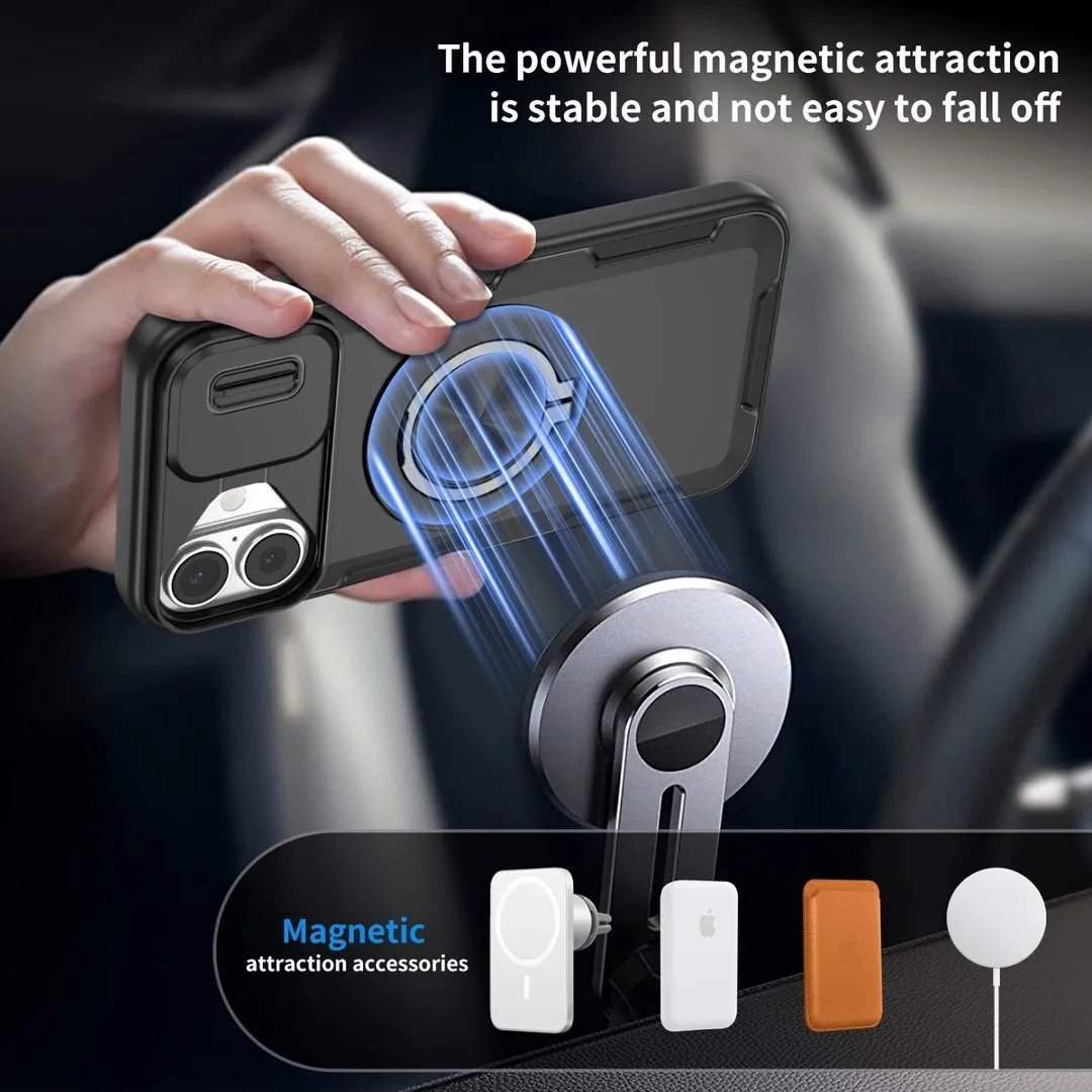 2-in-1 Magnetic Sliding Lens Case, Black for iPhone 16 - Image 3