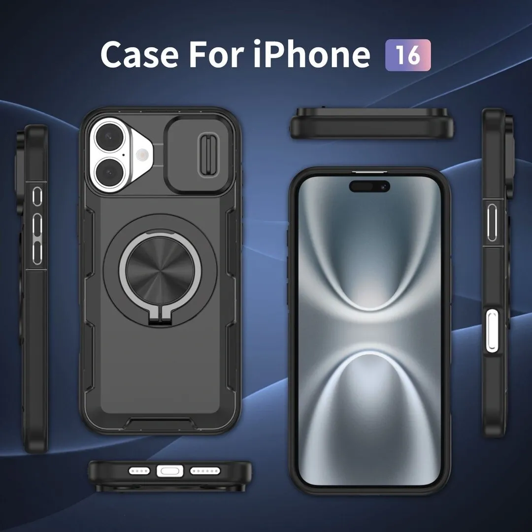 2-in-1 Magnetic Sliding Lens Case, Black for iPhone 16 - Image 4