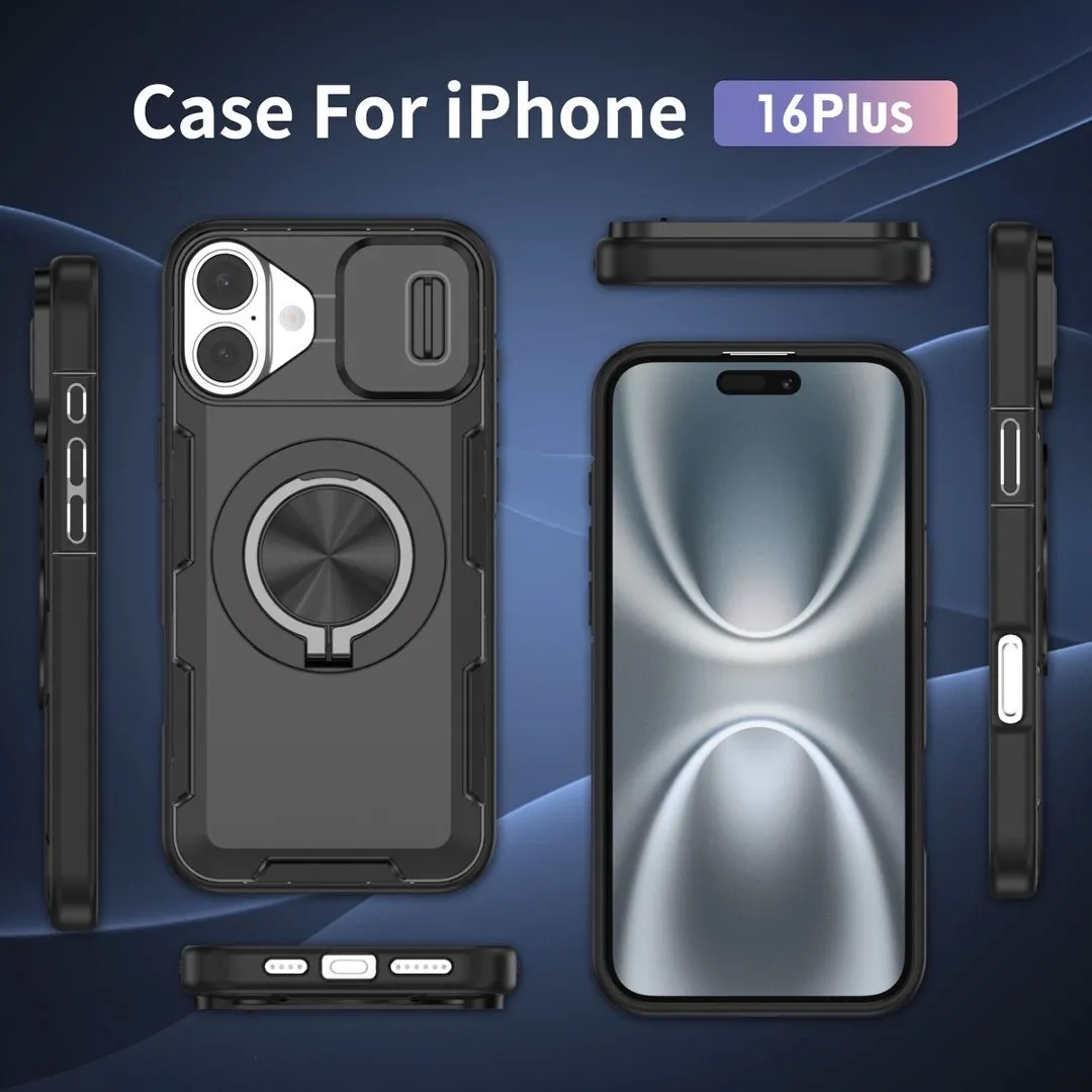 2-in-1 Magnetic Sliding Lens Case, Black for iPhone 16 Plus - Image 4