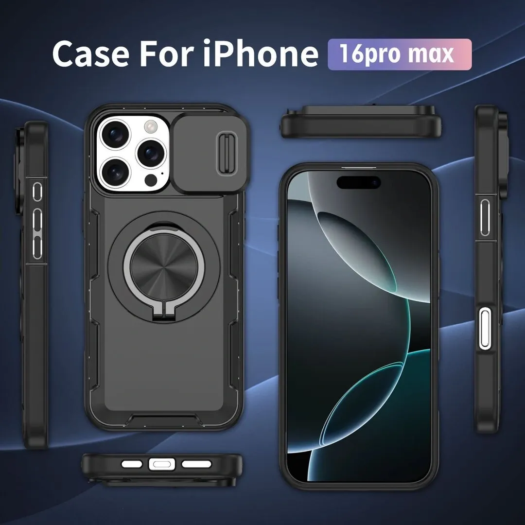 2-in-1 Magnetic Sliding Lens Case, Black for iPhone 16 Pro Max - Image 5