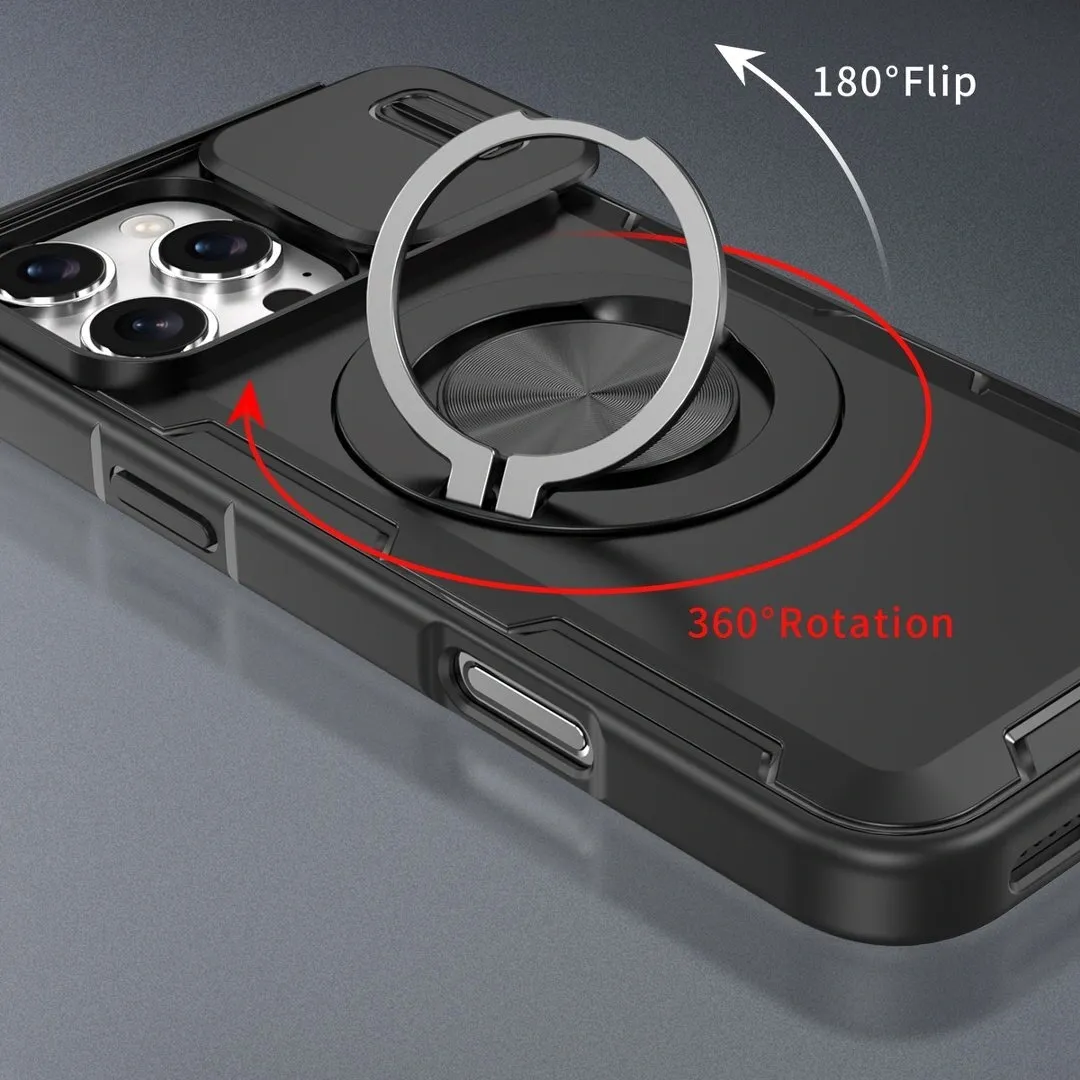 2-in-1 Magnetic Sliding Lens Case, Black for iPhone 16 Pro - Image 2