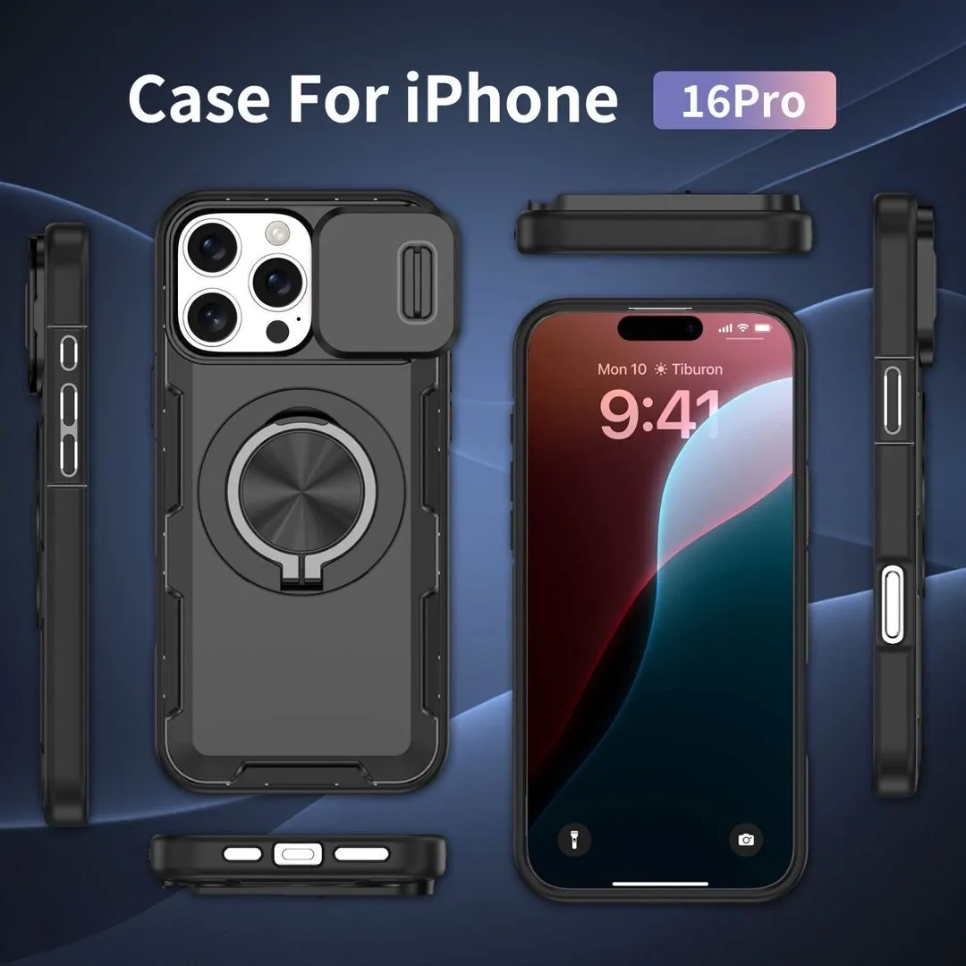 2-in-1 Magnetic Sliding Lens Case, Black for iPhone 16 Pro - Image 5