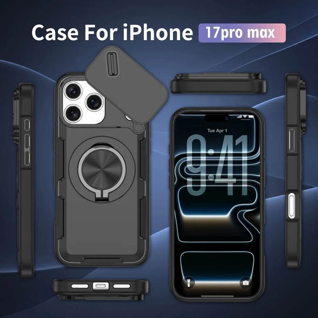 2-in-1 Magnetic Sliding Lens Case, Black for iPhone 17 Pro Max - Image 5