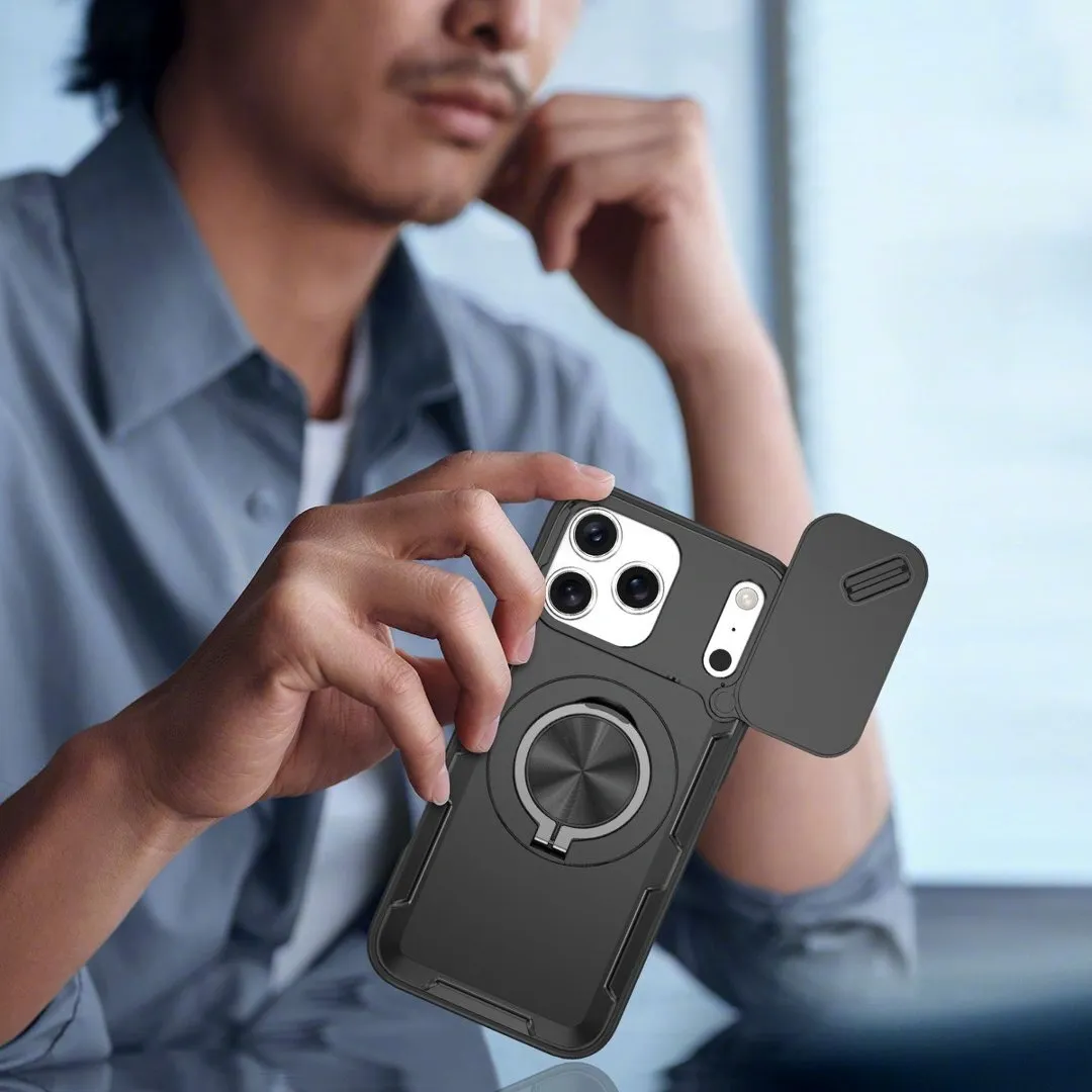 2-in-1 Magnetic Sliding Lens Case, Black for iPhone 17 Pro - Image 4