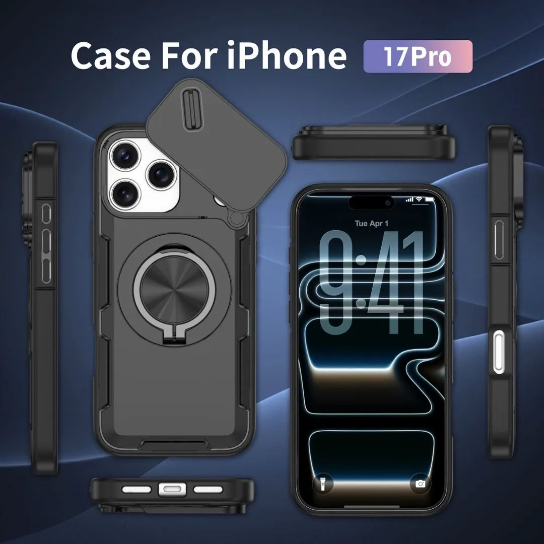 2-in-1 Magnetic Sliding Lens Case, Black for iPhone 17 Pro - Image 5
