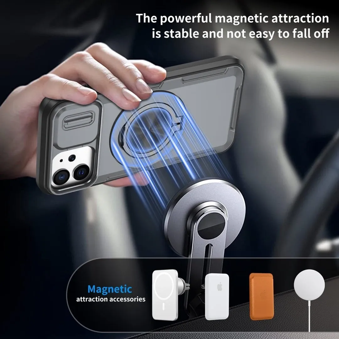 2-in-1 Magnetic Sliding Lens Case, Grey for iPhone 12 - Image 3