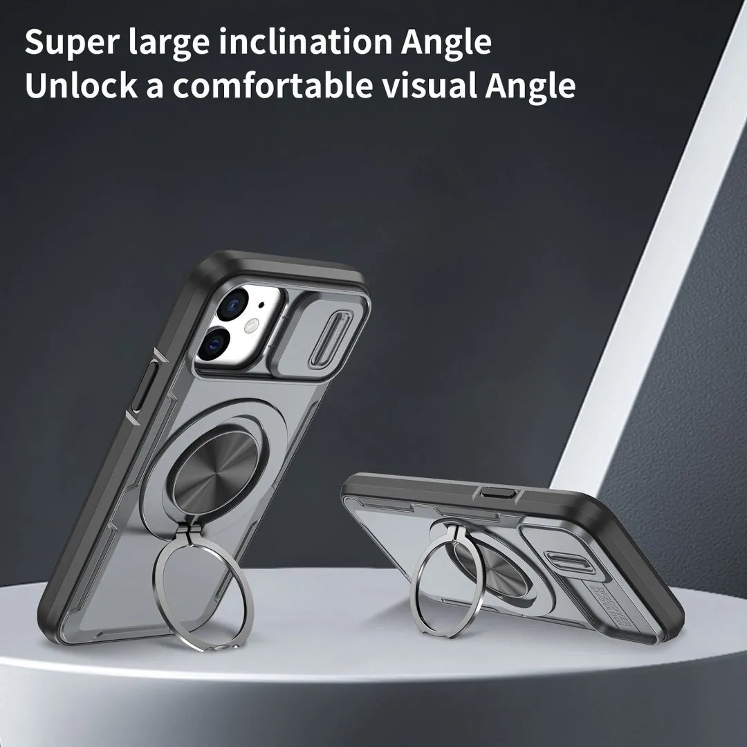 2-in-1 Magnetic Sliding Lens Case, Grey for iPhone 12 - Image 4
