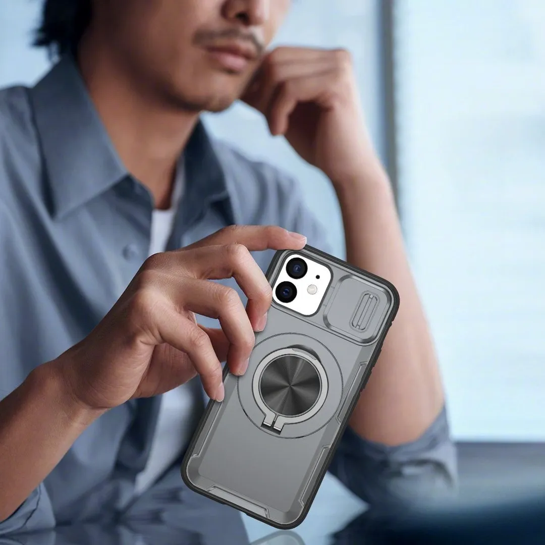 2-in-1 Magnetic Sliding Lens Case, Grey for iPhone 12 - Image 5