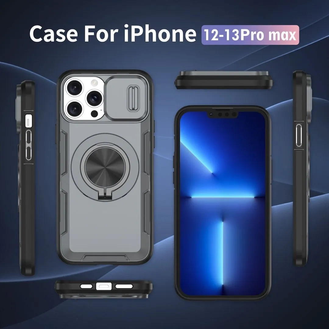 2-in-1 Magnetic Sliding Lens Case, Grey for iPhone 12 Pro Max - Image 2