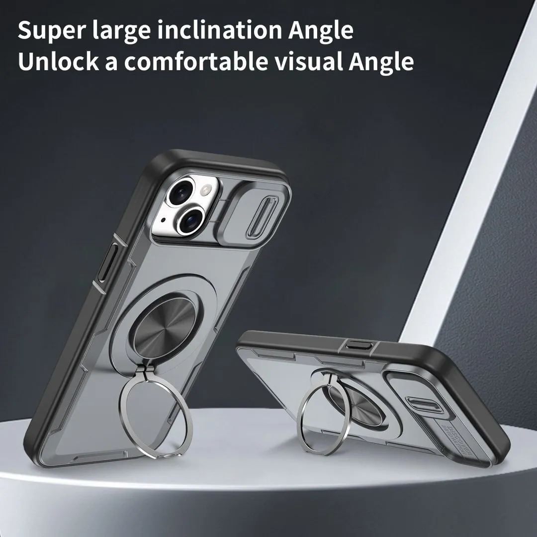 2-in-1 Magnetic Sliding Lens Case, Grey for iPhone 14 Plus - Image 2