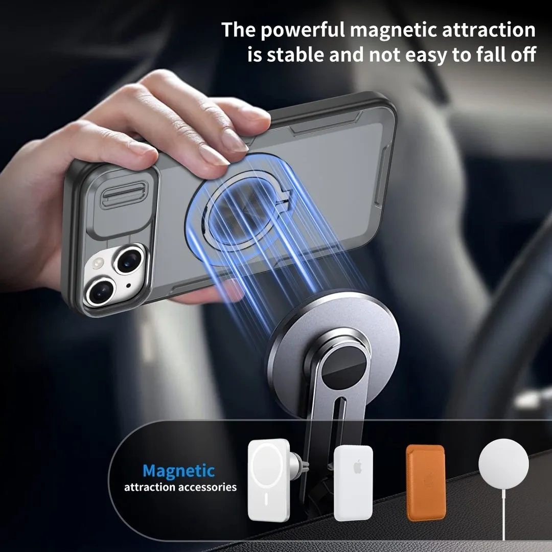 2-in-1 Magnetic Sliding Lens Case, Grey for iPhone 14 Plus - Image 3