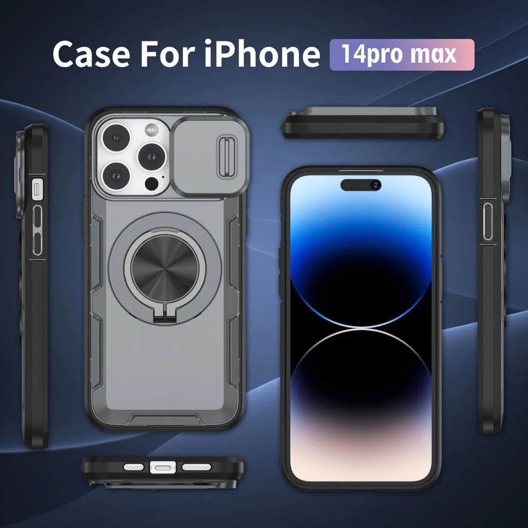 Red Warrior 2-in-1 Magnetic Sliding Lens Case grey for iPhone 14 Pro Max - Image 4