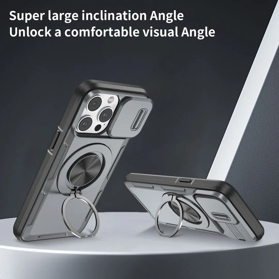 Red Warrior 2-in-1 Magnetic Sliding Lens Case grey for iPhone 14 Pro - Image 2