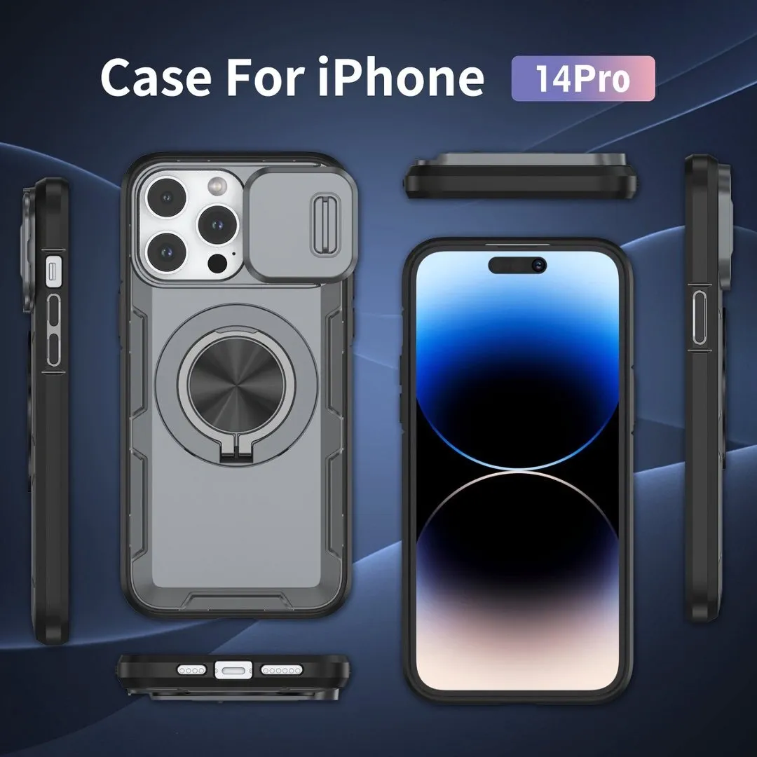 Red Warrior 2-in-1 Magnetic Sliding Lens Case grey for iPhone 14 Pro - Image 4
