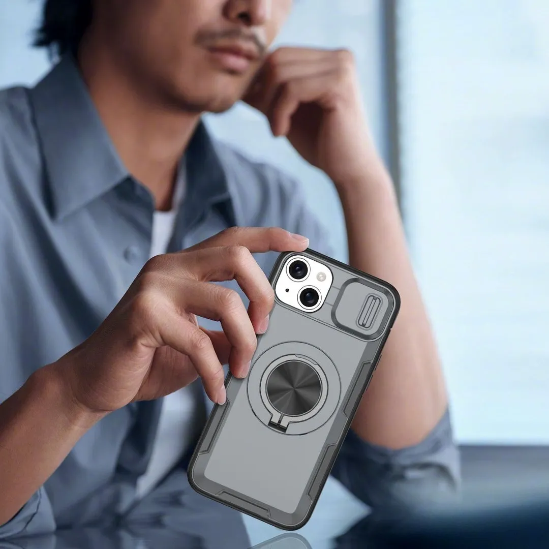 2-in-1 Magnetic Sliding Lens Case, Grey for iPhone 15 Plus - Image 5