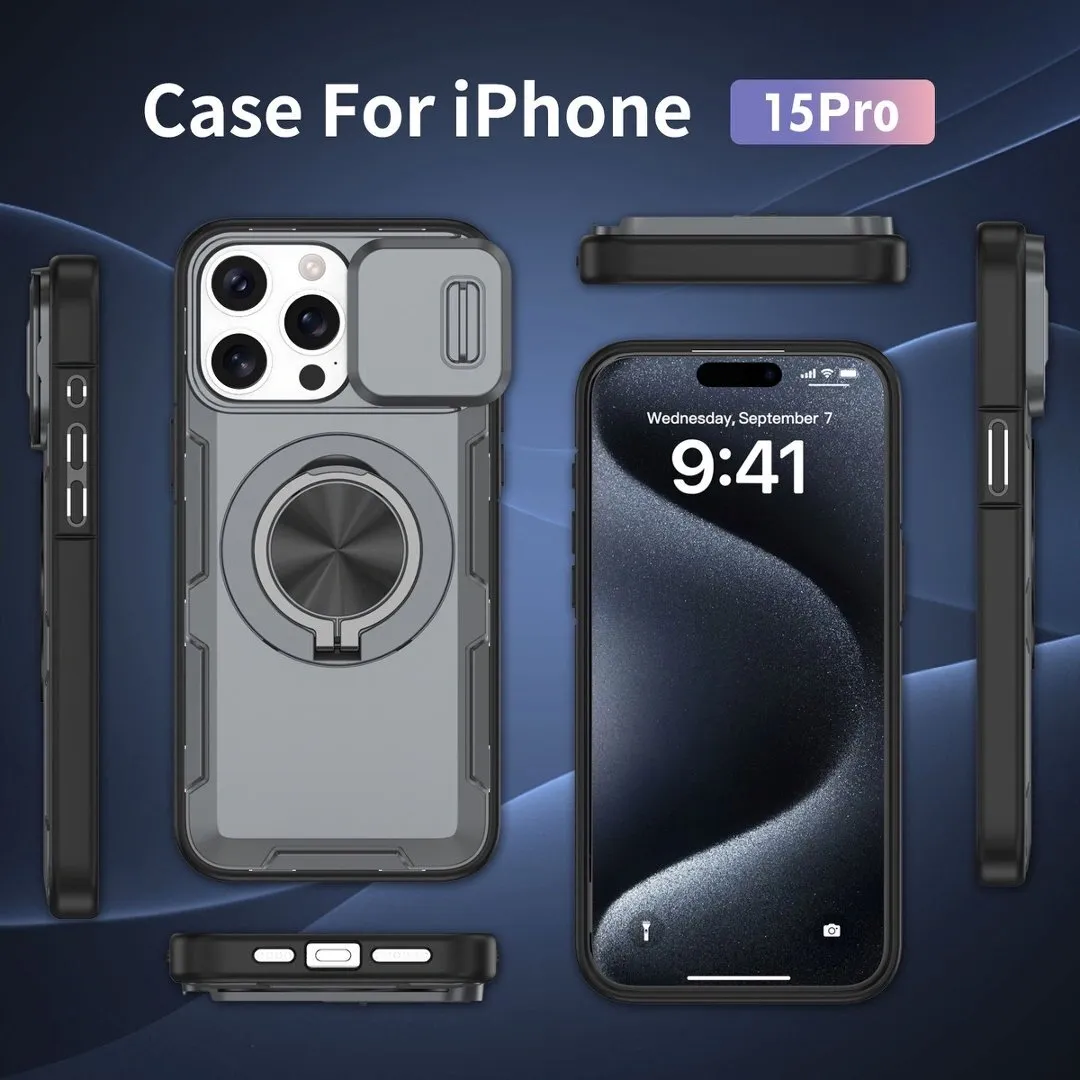 Red Warrior 2-in-1 Magnetic Sliding Lens Case grey for iPhone 15 Pro - Image 4