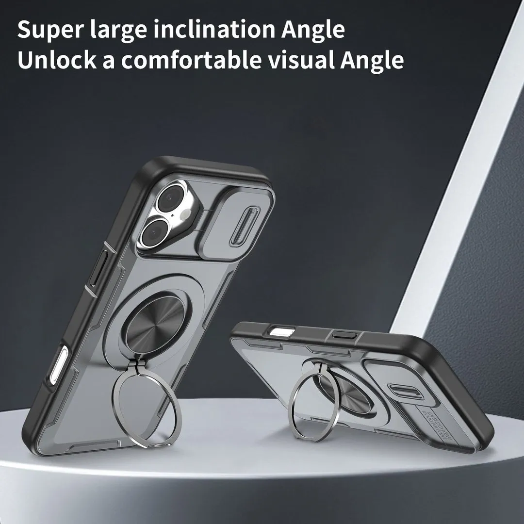 Red Warrior 2-in-1 Magnetic Sliding Lens Case grey for iPhone 16 - Image 2