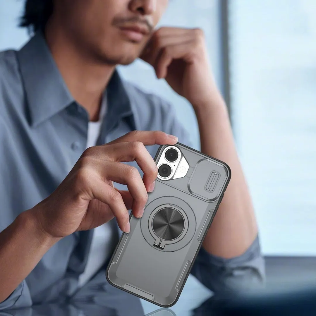 Red Warrior 2-in-1 Magnetic Sliding Lens Case grey for iPhone 16 - Image 5