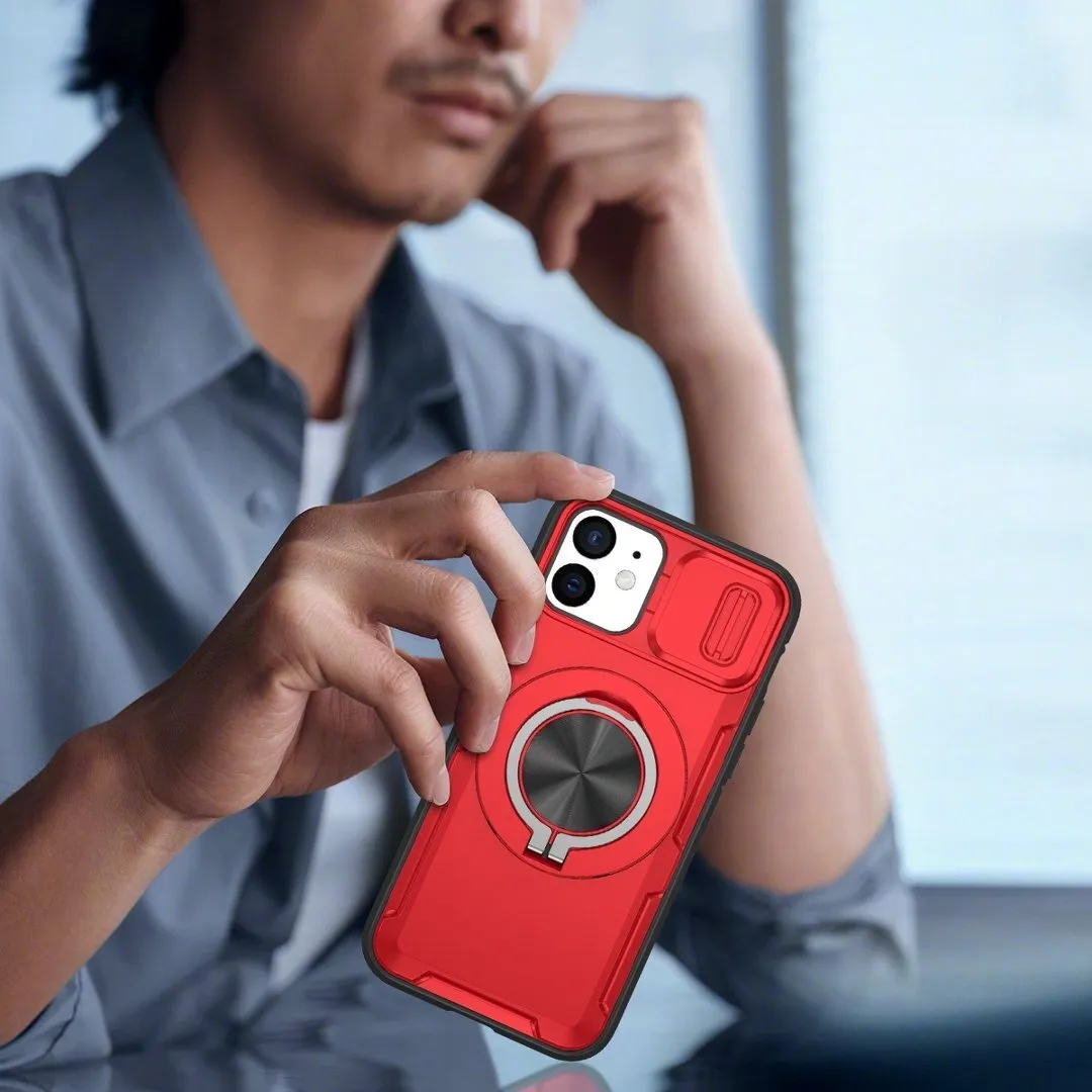 2-in-1 Magnetic Sliding Lens Case, Red for iPhone 12 - Image 5