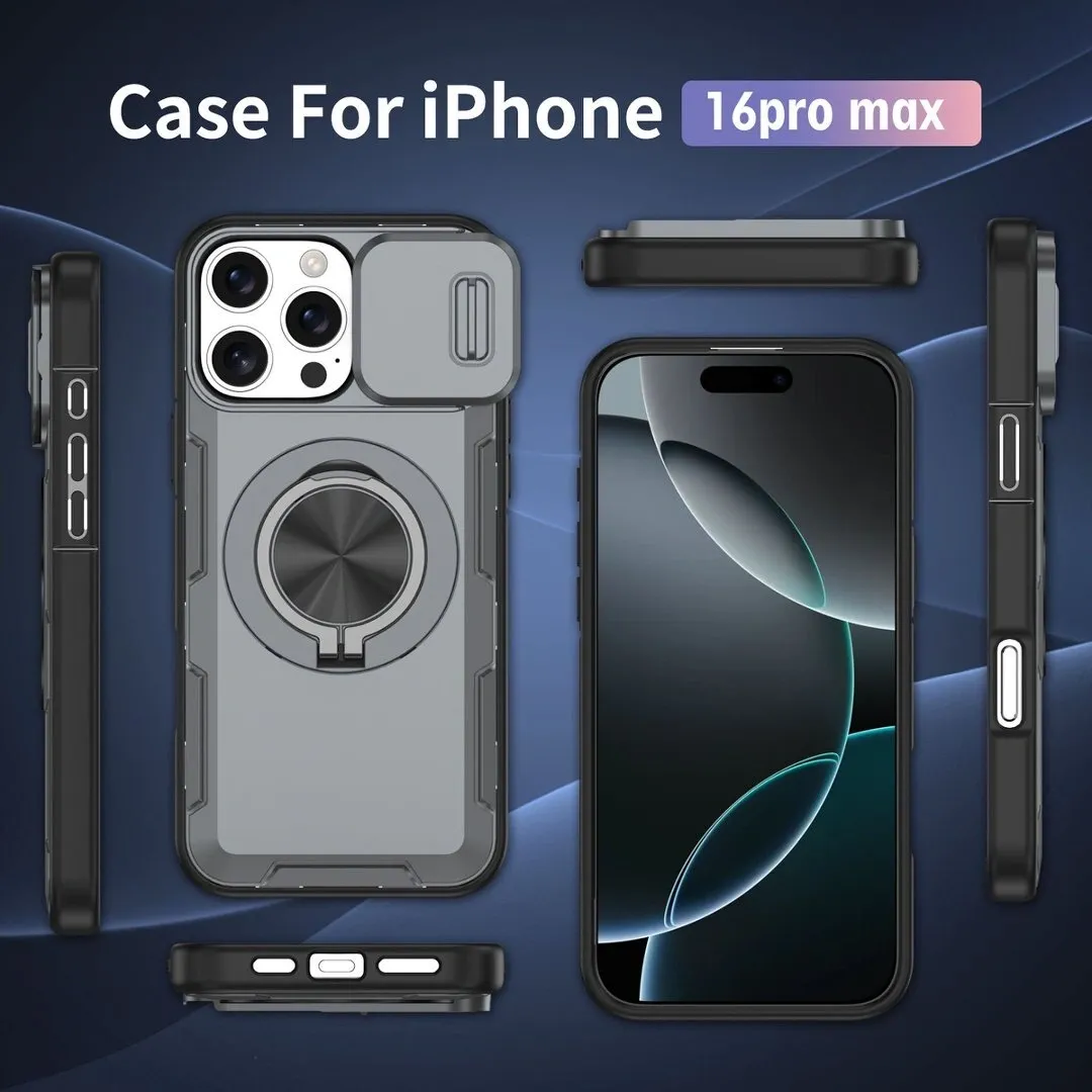 2-in-1 Magnetic Sliding Lens Case, Grey for iPhone 16 Pro Max - Image 5