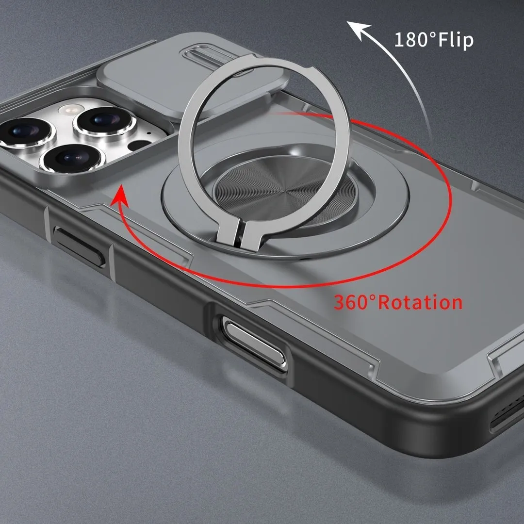 2-in-1 Magnetic Sliding Lens Case, Grey for iPhone 16 Pro - Image 2