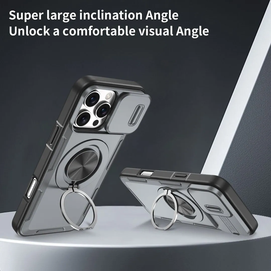 2-in-1 Magnetic Sliding Lens Case, Grey for iPhone 16 Pro - Image 3
