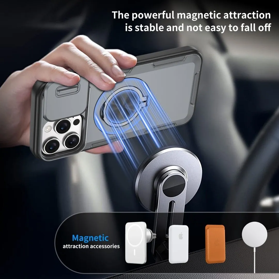2-in-1 Magnetic Sliding Lens Case, Grey for iPhone 16 Pro - Image 4