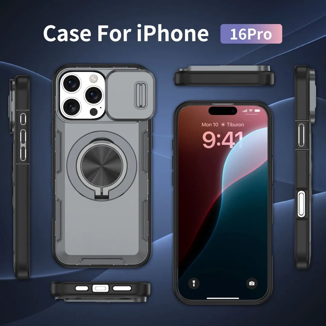 2-in-1 Magnetic Sliding Lens Case, Grey for iPhone 16 Pro - Image 5