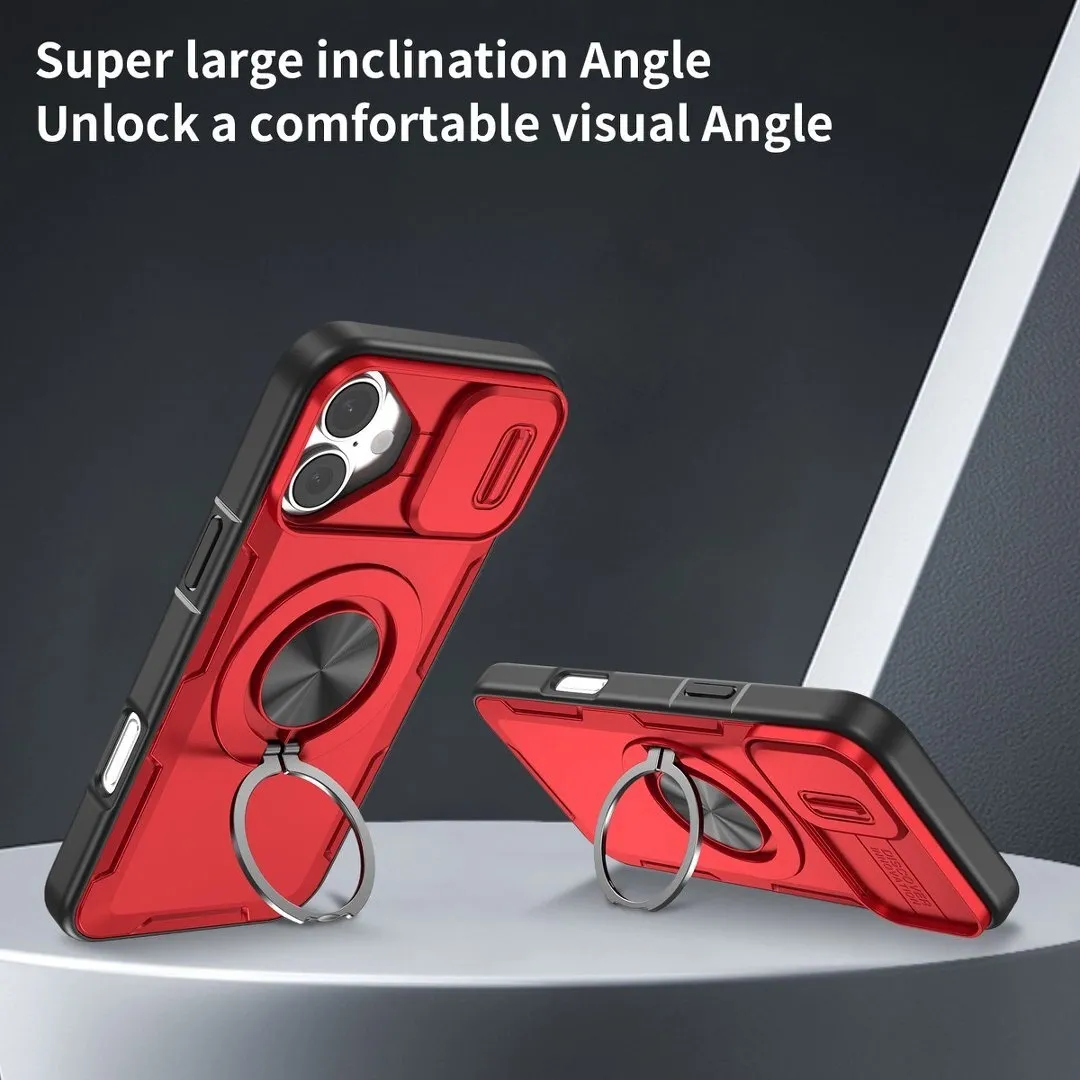 2-in-1 Magnetic Sliding Lens Case, Red for iPhone 17 - Image 2