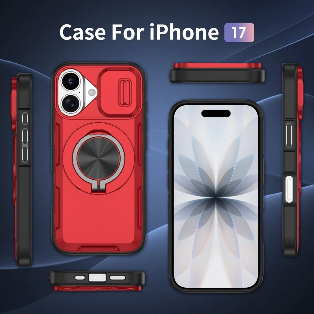 2-in-1 Magnetic Sliding Lens Case, Red for iPhone 17 - Image 4