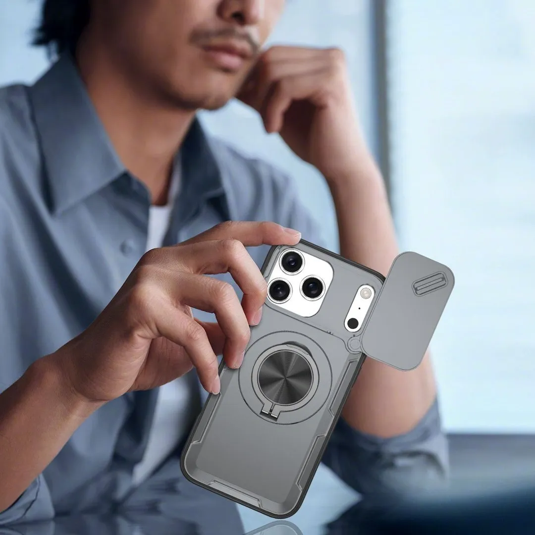 2-in-1 Magnetic Sliding Lens Case, Grey for iPhone 17 Pro Max - Image 4