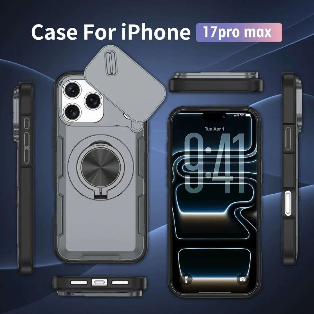 2-in-1 Magnetic Sliding Lens Case, Grey for iPhone 17 Pro Max - Image 5