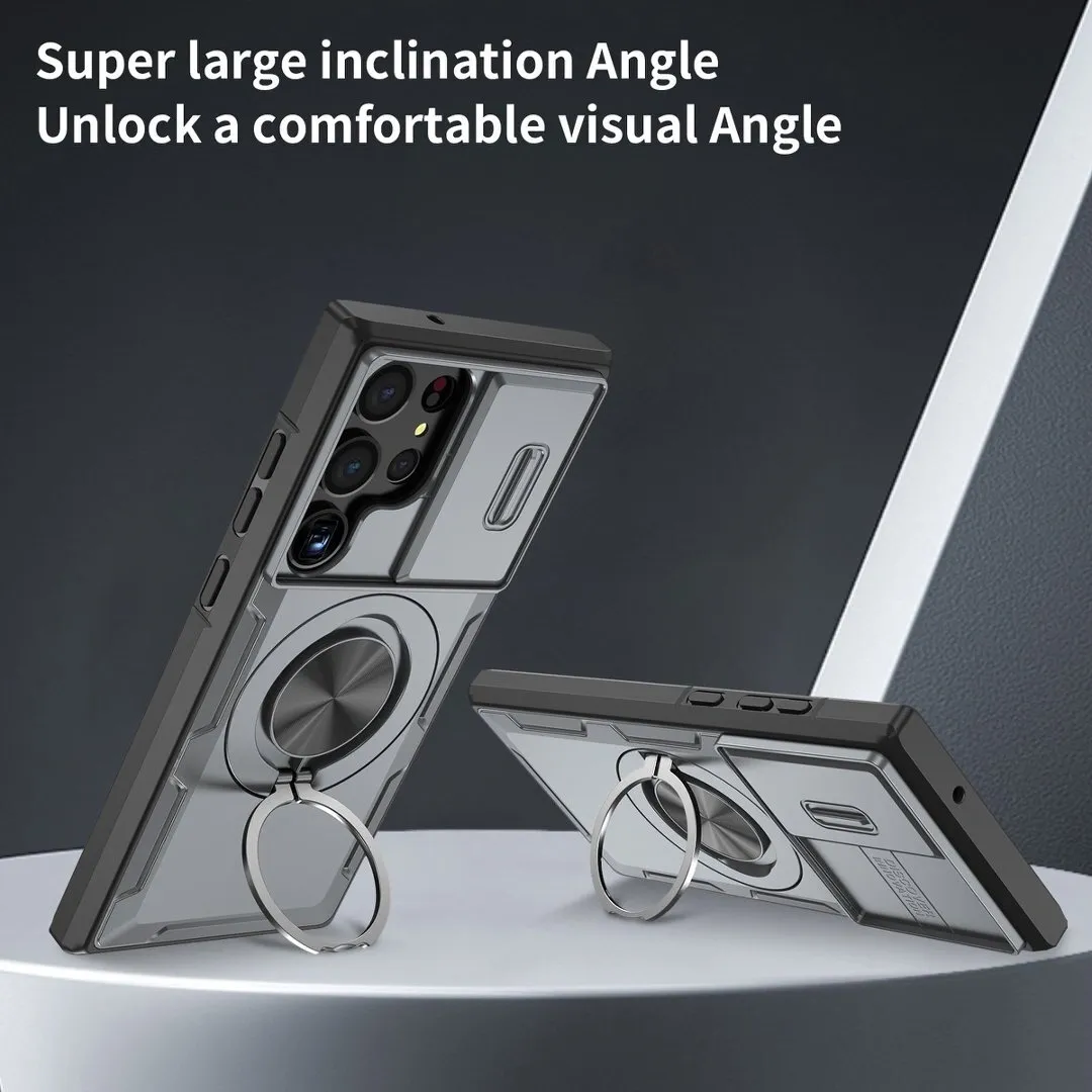 2-in-1 Magnetic Sliding Lens Case, Grey for Samsung S23Ultra - Image 3