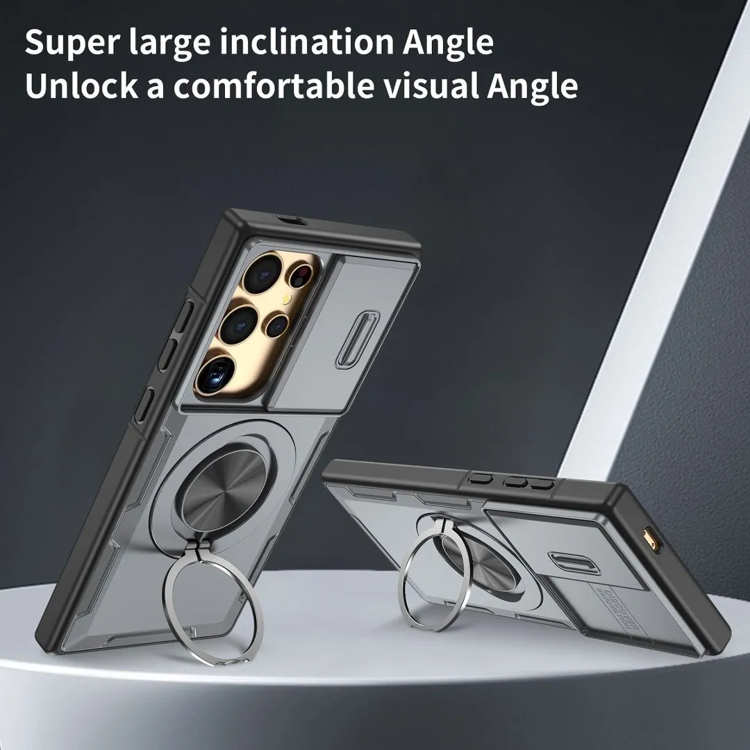 2-in-1 Magnetic Sliding Lens Case, Grey for Samsung S24Ultra - Image 3