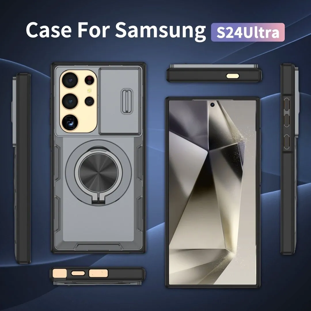 2-in-1 Magnetic Sliding Lens Case, Grey for Samsung S24Ultra - Image 5