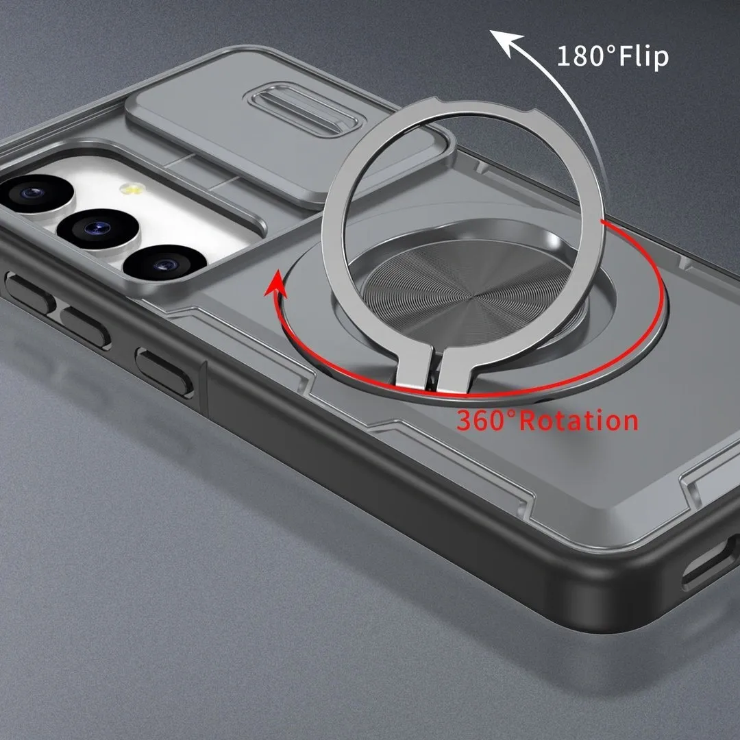 2-in-1 Magnetic Sliding Lens Case, Grey for Samsung S25 - Image 2