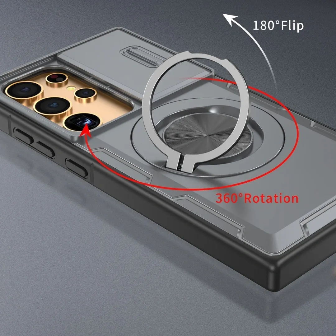 2-in-1 Magnetic Sliding Lens Case, Grey for Samsung S25Ultra - Image 2