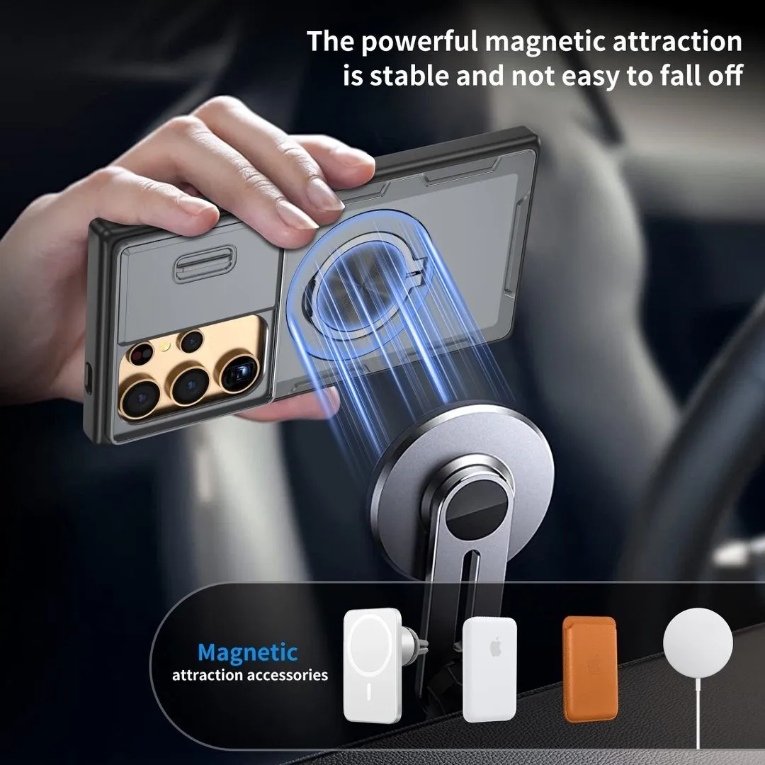 2-in-1 Magnetic Sliding Lens Case, Grey for Samsung S25Ultra - Image 4