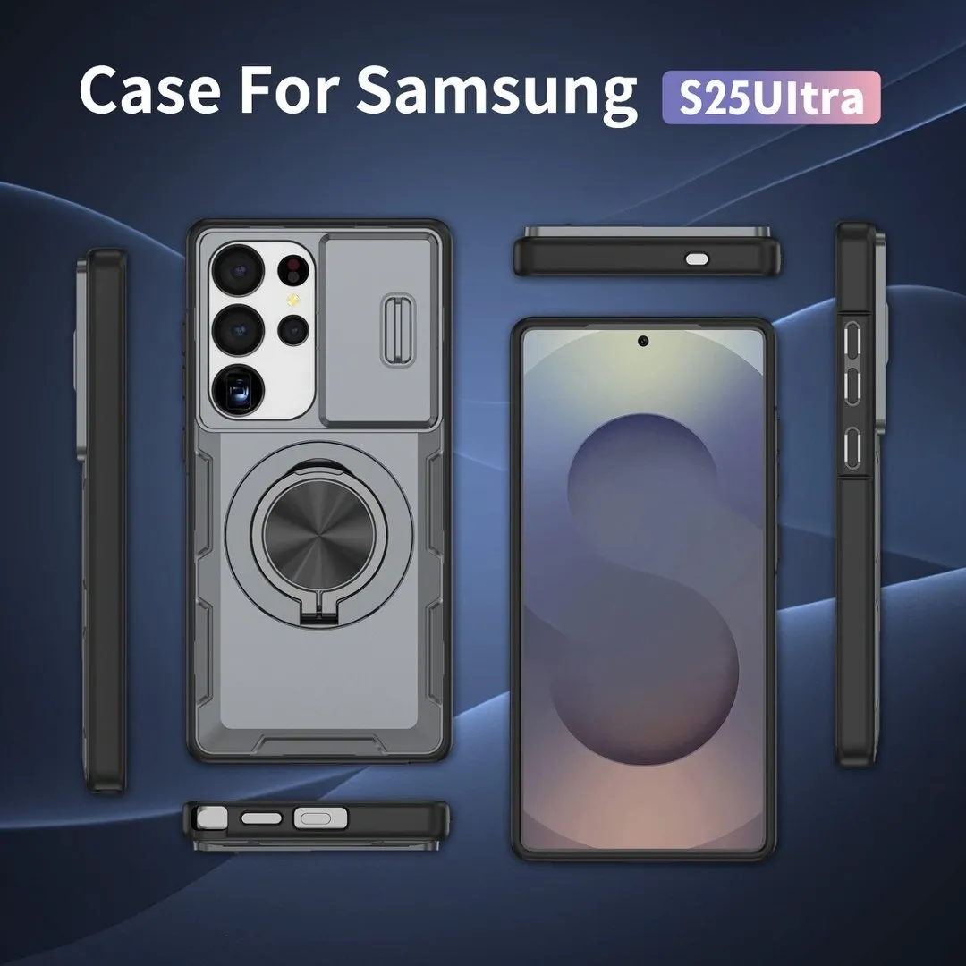 2-in-1 Magnetic Sliding Lens Case, Grey for Samsung S25Ultra - Image 5