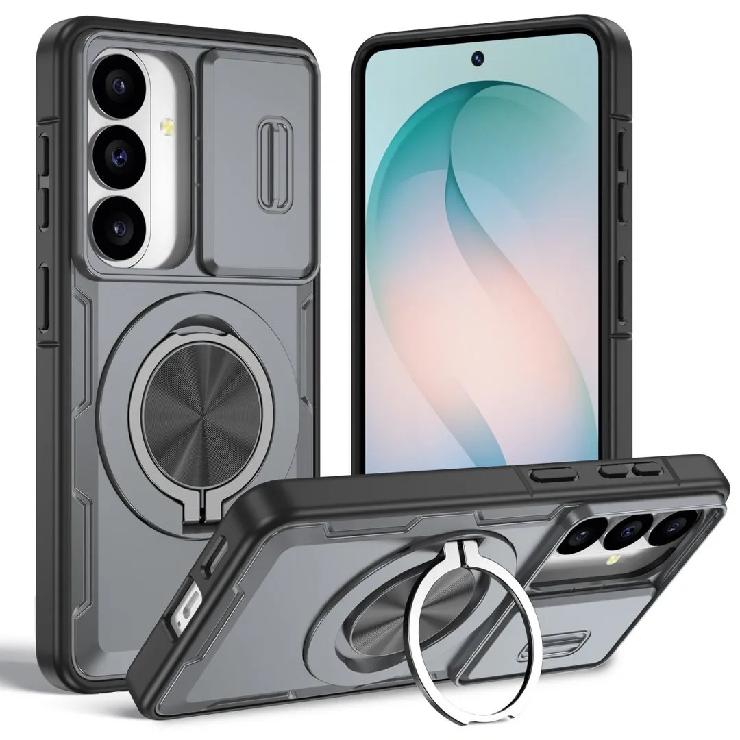 2-in-1 Magnetic Sliding Lens Case, Grey for Samsung S26 - Image 1