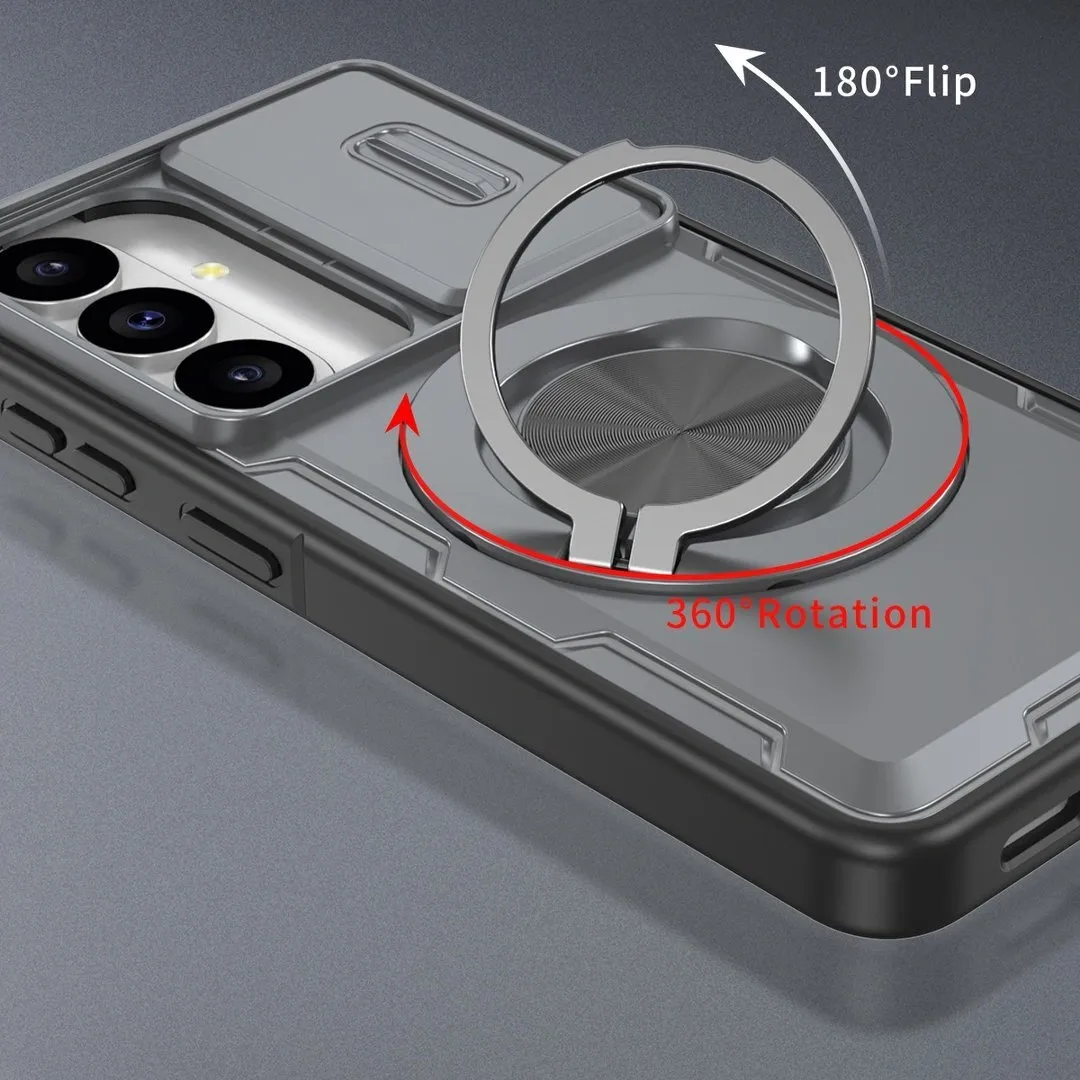 2-in-1 Magnetic Sliding Lens Case, Grey for Samsung S26 - Image 2