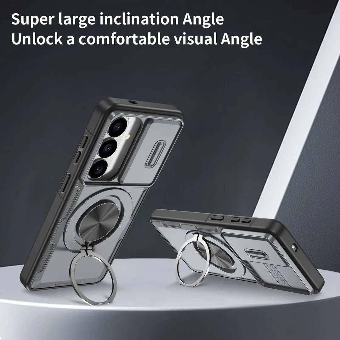 2-in-1 Magnetic Sliding Lens Case, Grey for Samsung S26 - Image 3