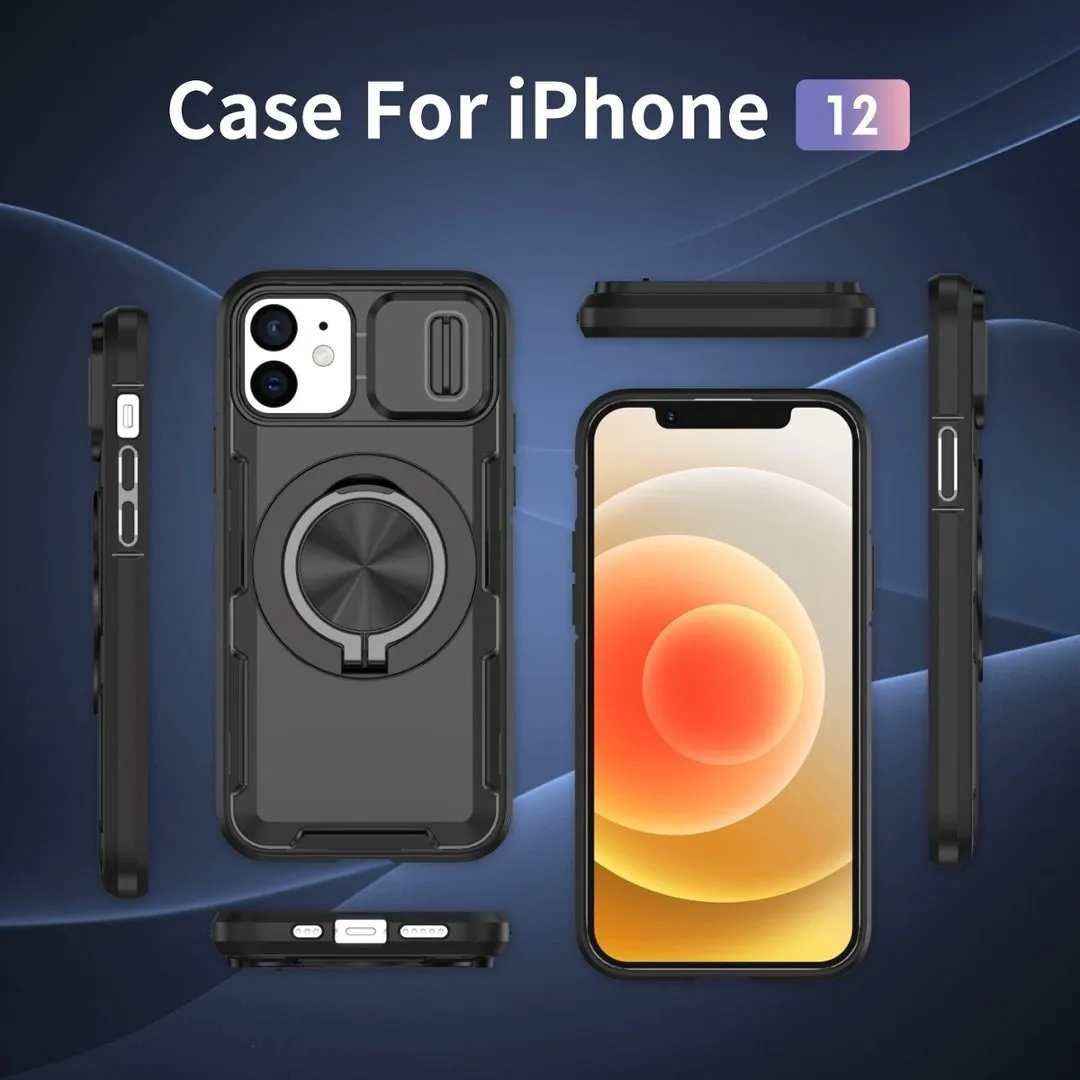 2-in-1 Magnetic Sliding Lens Case, Black for iPhone 12 - Image 2
